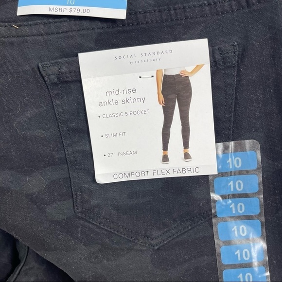 𝅺nwt Blue Camo Skinny Jeans Size 10 - Picture 5 of 6